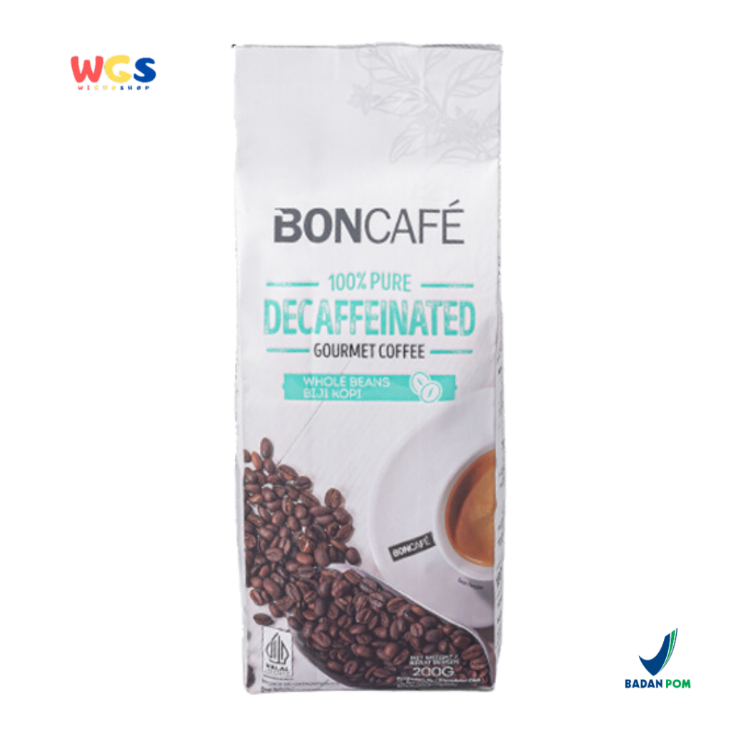 

BONCAFE Decaffeinated 100% Pure Gourmet Arabica Whole Beans Coffee 200g - Biji Kopi