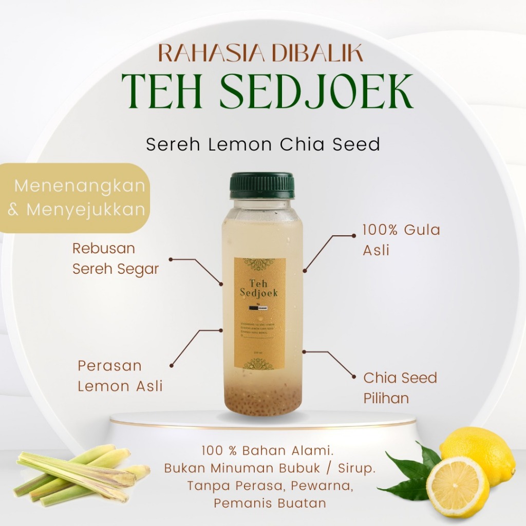 

teh sedjoek sereh lemon chia seed/ teh sejuk/ teh herbal/ minuman herbal
