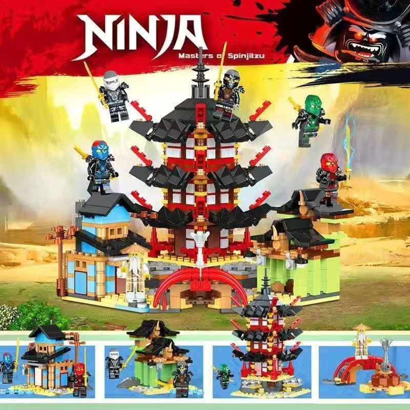 Upgrade✨【Ready ✅Stock COD】✨Mainan Balok susun bricks blocks ninja dragon 4in1 Besar Blok figure ninj