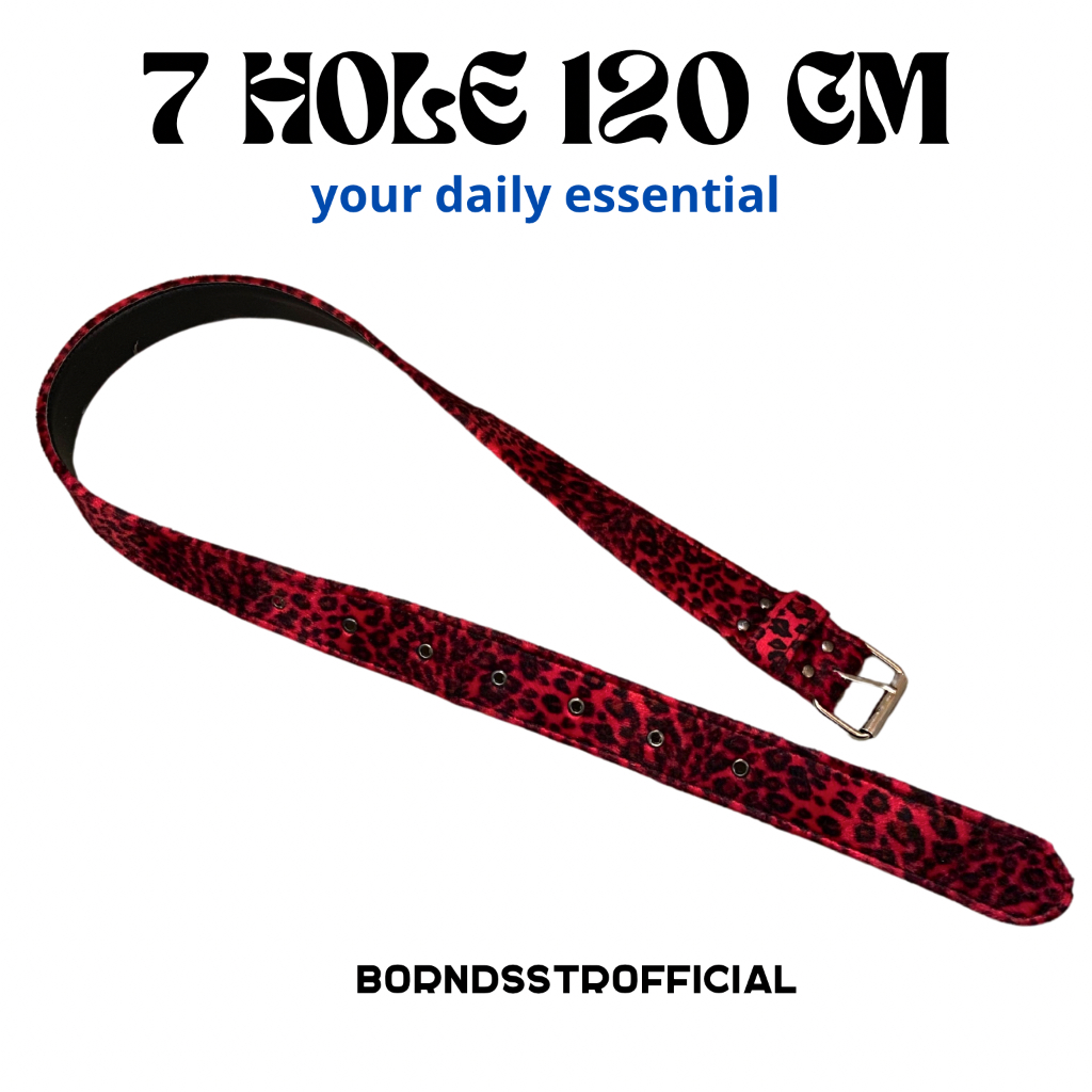 ￼ikat pinggang leopard / belt leopard / sabuk motif leopard warna merah / motif leopard/ unisex / pr
