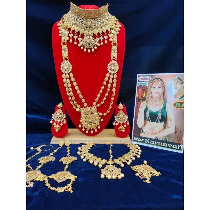 kalung pengantin India / set aksesoris kalung India / kalung bridal India gold / kalung pengantin In