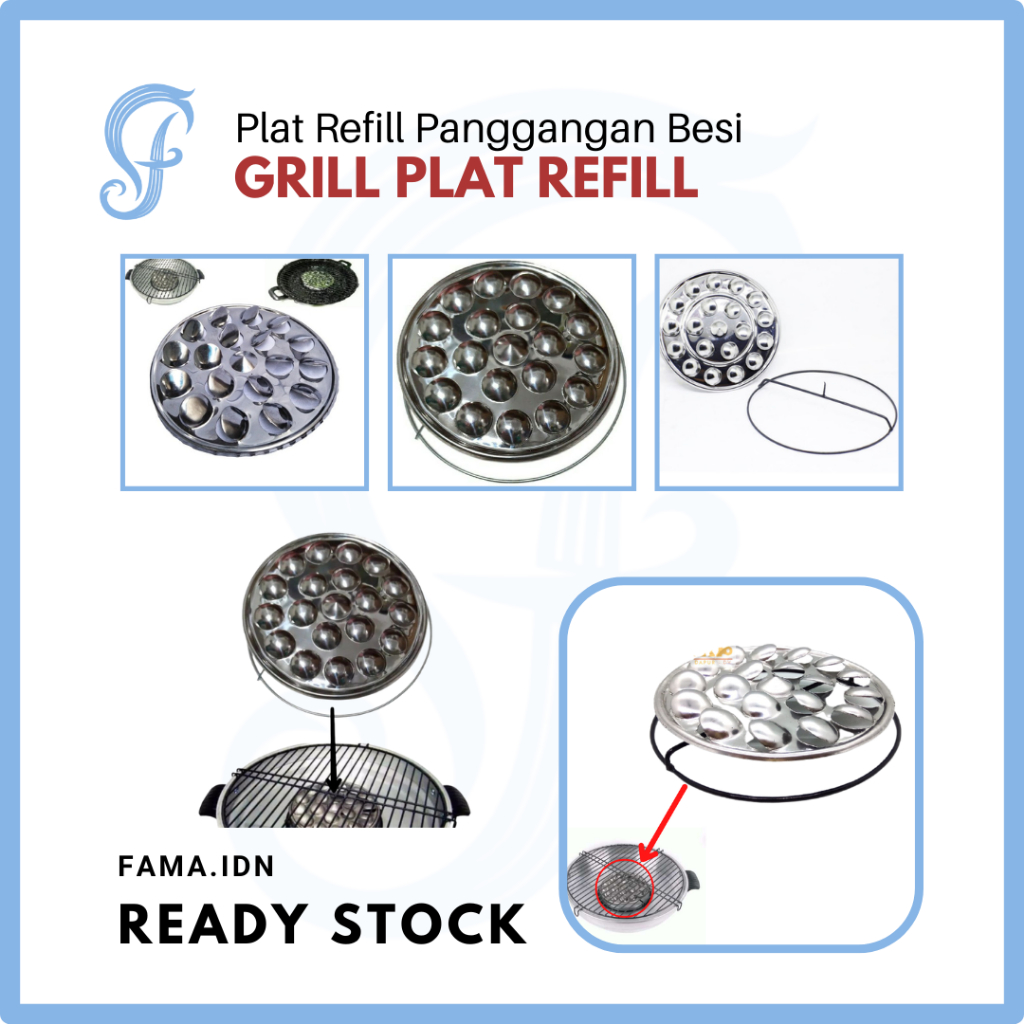 Plat Refill Panggangan Besi Untuk Bakar Pemanggang Panci Grill