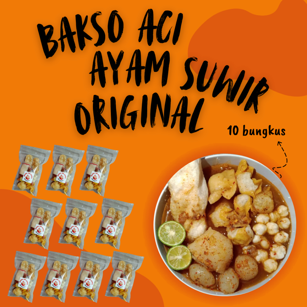 

ISI 10 BUNGKUS BOCI AYAM SUWIR ORIGINAL BASO ACI KUAH PEDES GURIH