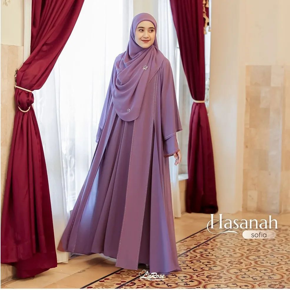 TERVIRALL Abaya Hasanah Dress M L XL Bahan Ceruty Baby Doll Mix Swarovski Premium / Abaya Turkey Gam