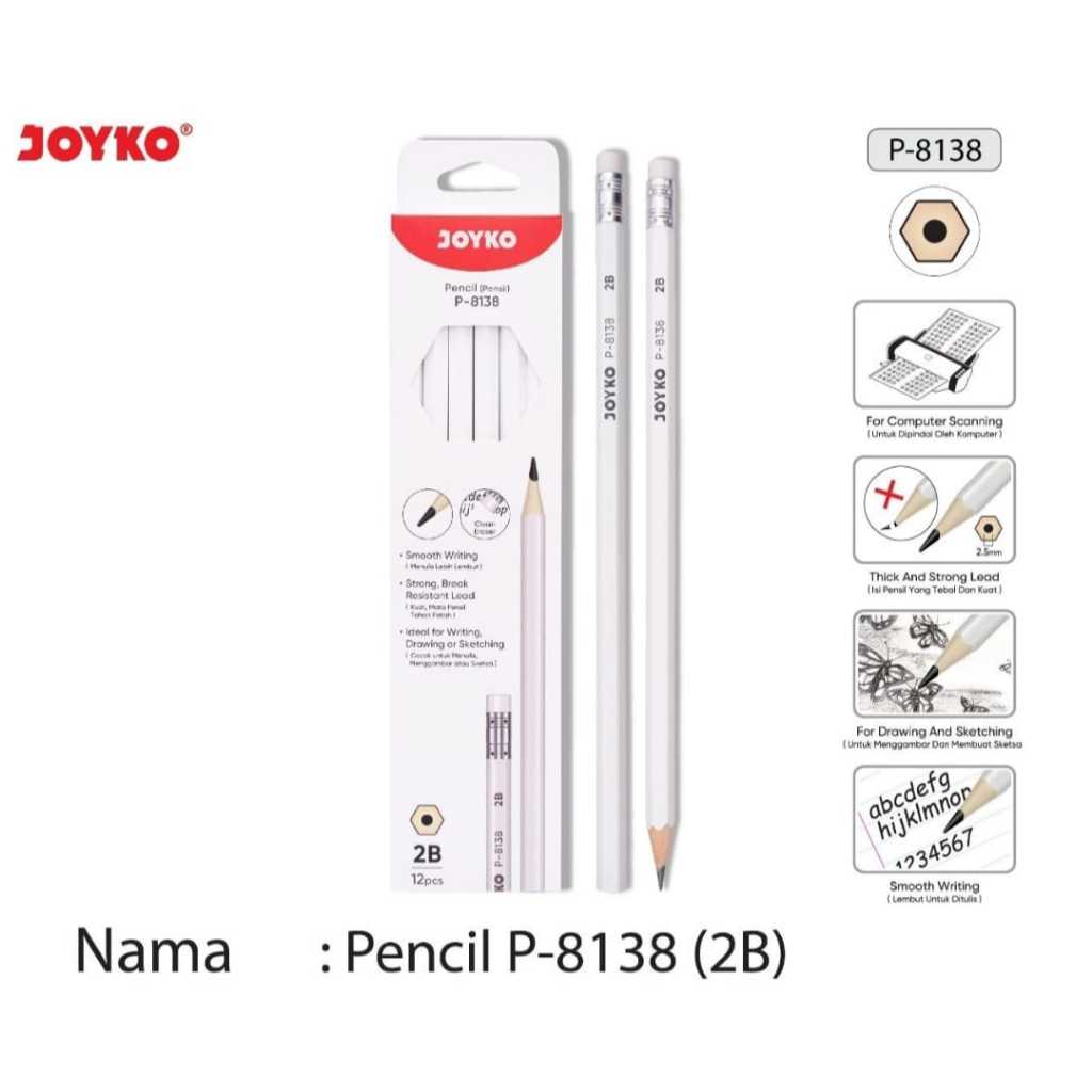 

PENSIL 2B JOYKO P - 8138 ( 1 LUSIN )