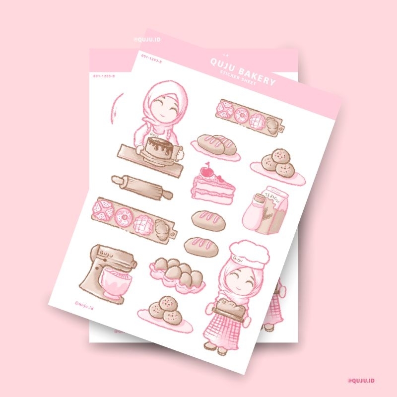

Quju - Muslimah Bakery Series Vol. 3 - Sticker Sheet - Stiker Deco - Stiker Jurnal