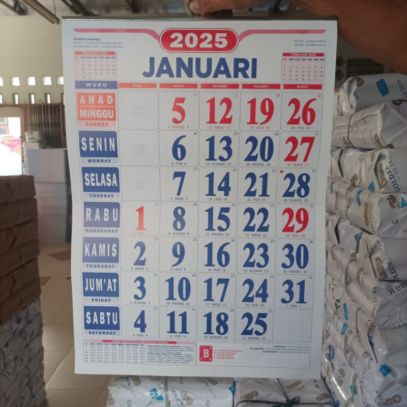 

KALENDER KERJA 2025: 38 X 54cm JUMBO CETAK ULANG REPRINT