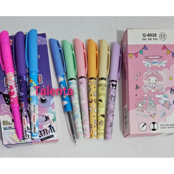 

STOK SEDIKIT Pulpen Gel Haris Kuromi Cinamorol 12 Pcs