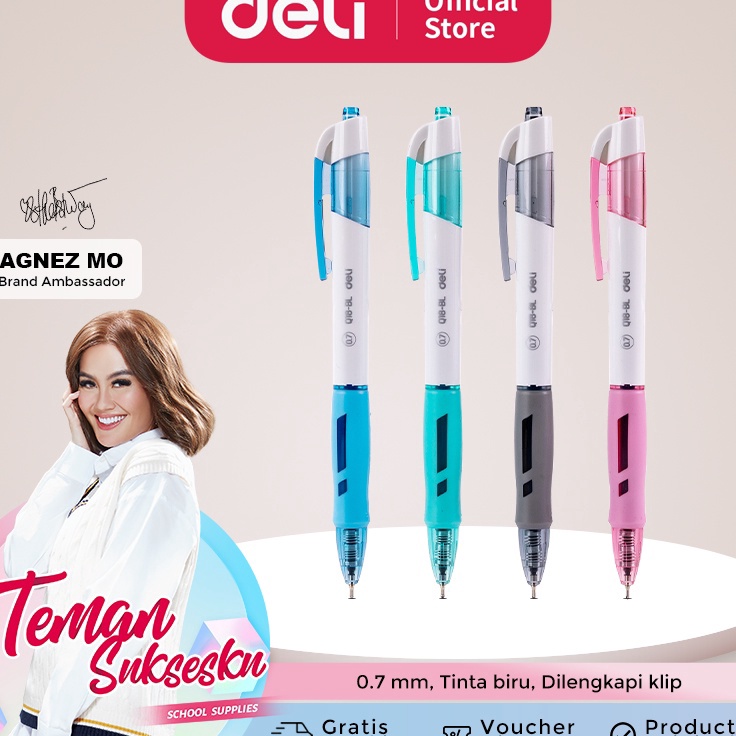 

NEW PRODUCT Deli Ballpoint Pen Bolpoin Pulpen 7mm Tinta Biru Isi 12 pcs Penulisan Halus Pegangan Nyaman EQ18