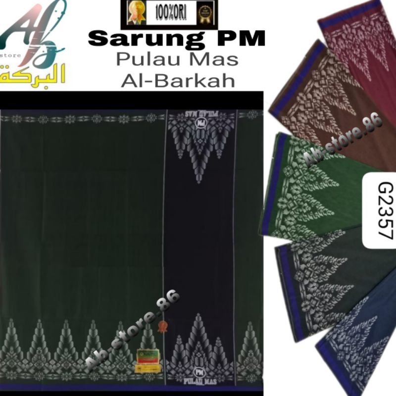 Sarung Pria PM Al Barkah Pulau Mas Samarinda Jumbo Motif Polos Tumpal