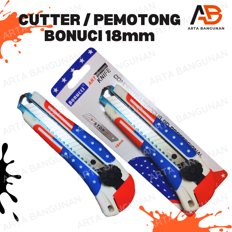 

CUTTER USA BONUCCI 18 mm - PISAU CUTTER ANTI SLIP