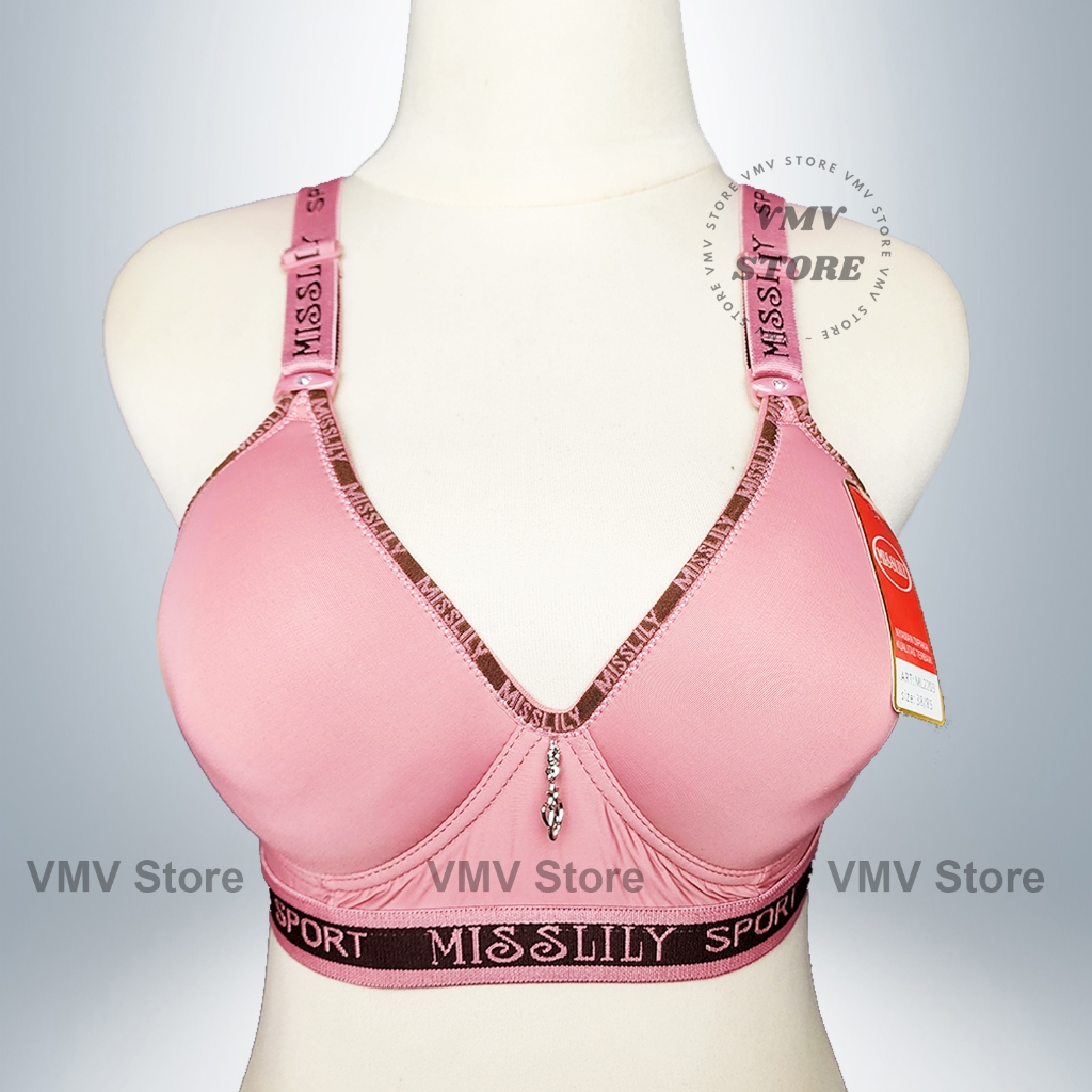 BH Tanpa Kawat Misslily ML 2203 Bra Wanita Cup B Kait 3 Sporty List