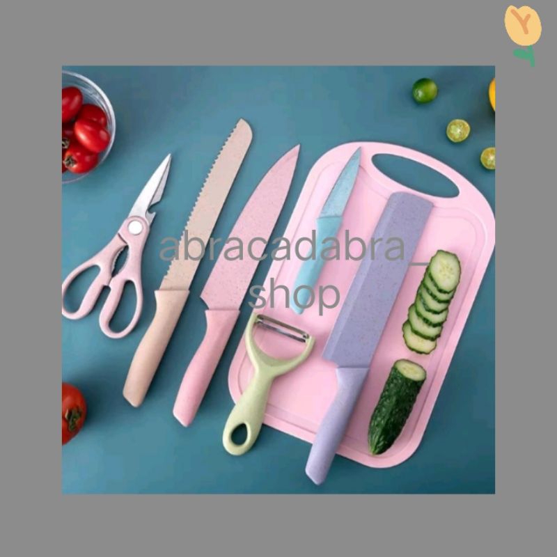 (PIJER) Pisau Jerami Pisau Buah Pisau Sayur Isi 6 Pcs Stainless Stell Anti Lengket Anti Karat