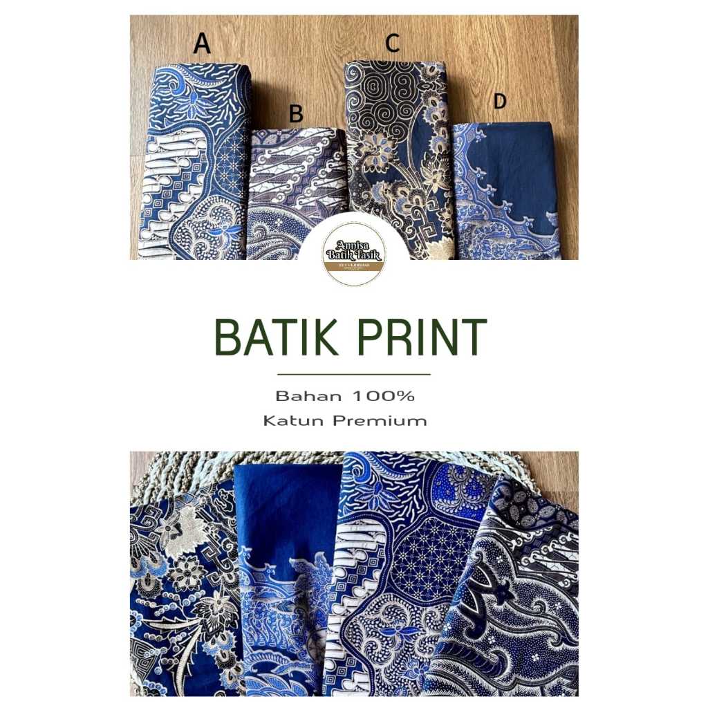 KAIN BATIK PRINTING PREMIUM // KAIN BATIK BIRU DONGKER // KAIN BATIK BIRU // KAIN BATIK METERAN //KA