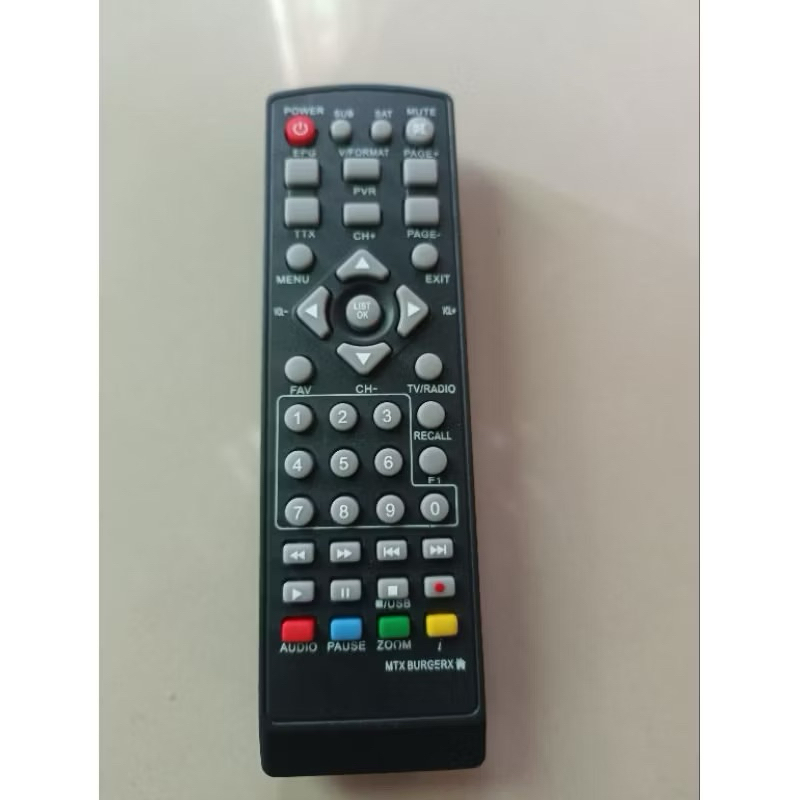Remote STB DVB~T2 Matrix burger biru silver remote