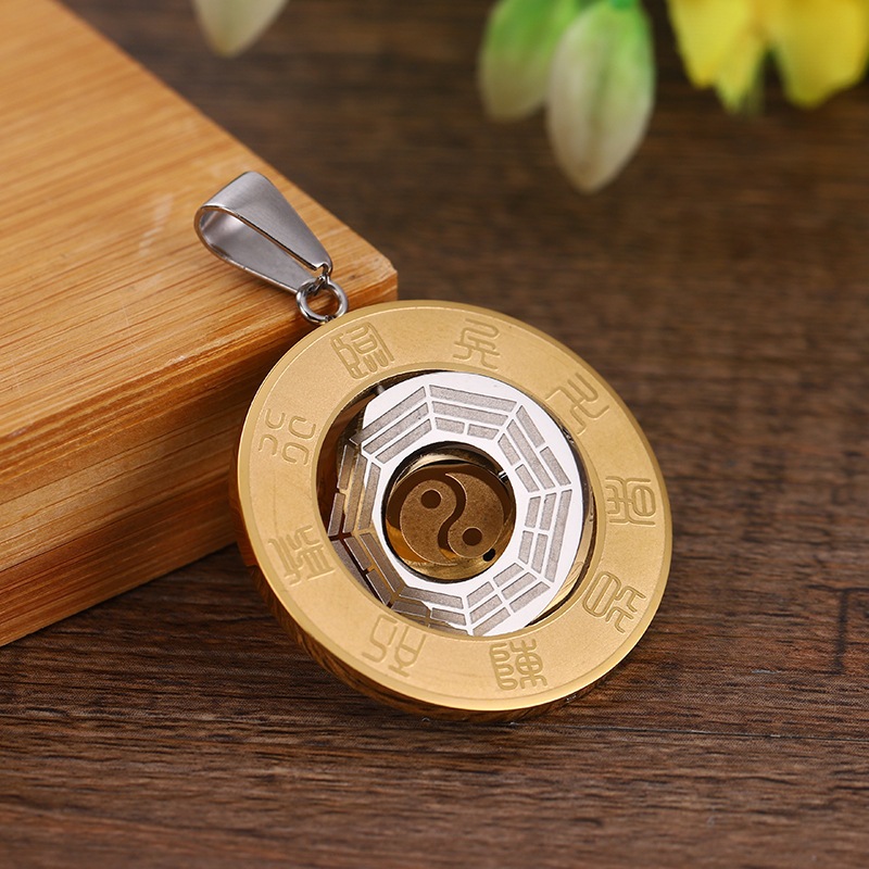 Liontin Titanium Pa Kua / Ba Gua / Pak Kua Ying Yang Pendant H126