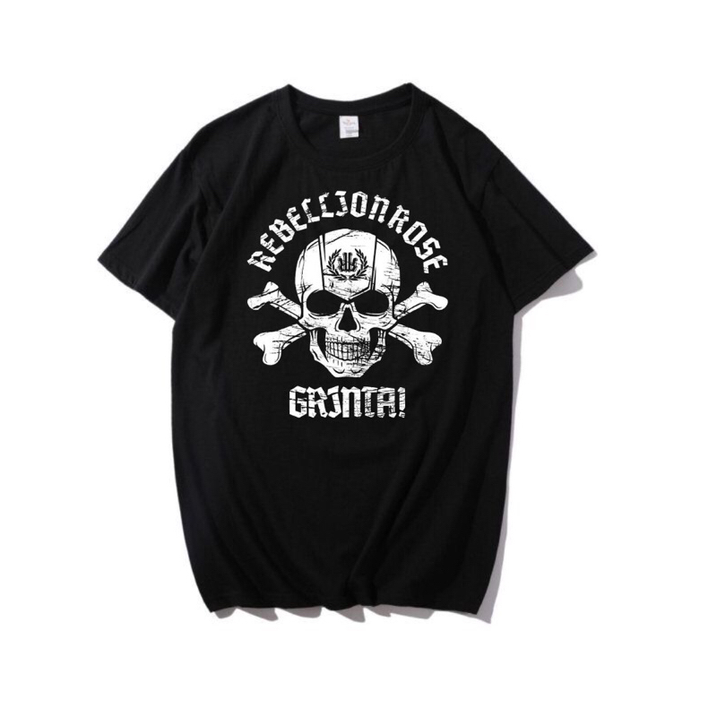 Kaos Band Rebellion Rose - Grinta - Tshirt Black - Official Merch