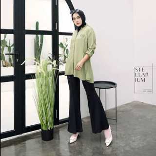 YUNIFASHION Atasan Kemeja Wanita Alya Blouse Bahan Polo Linen MODEL ELEGAN