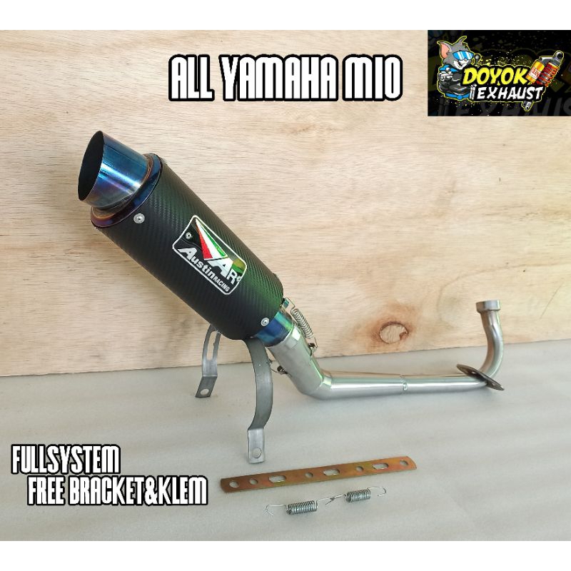 knalpot racing AUSTIN RACING KARBON untuk motor YAMAHA MIO ALL VARIAN/TYPE. Mio sporty/smille. Mio S