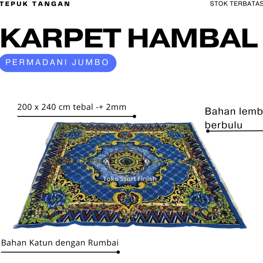 CUCI GUDANG KARPET HAMBAL PERMADANI JUMBO 2x24cm  Karpet Lantai Bahan Rajut  Karpet Permadani Motif 