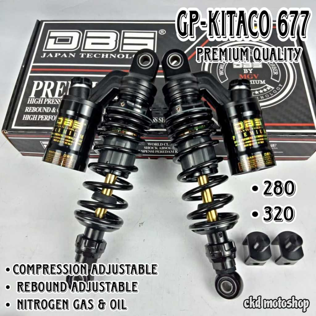 SHOCK SKOK DBS 677 BLACK AS GOLD PREMIUM DOUBLE KLIK REBOUND FUNGSI RX KING CB GL SUPRA FIZ R MP NMA