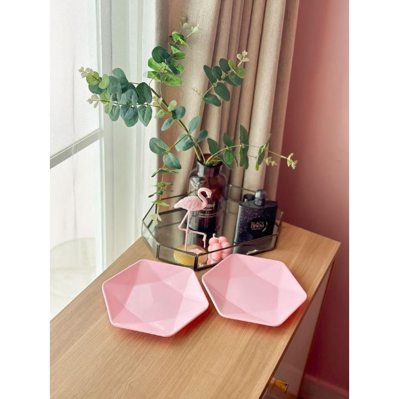 Perintilan Pink Shabby Piring Gelas Sendok Telenan Pink Sovenir Nikah