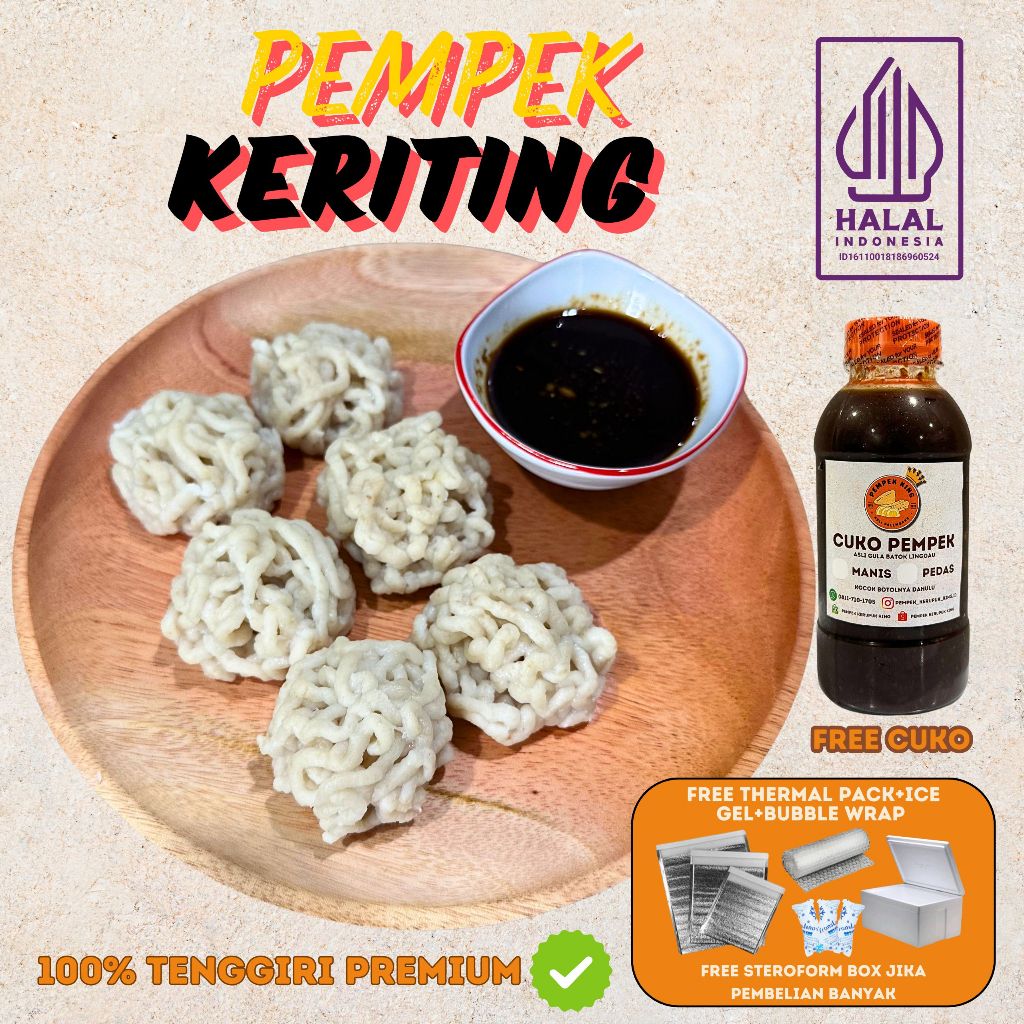 

[Halal] Pempek King Keriting isi 5/10 pc Mpek Mpek Palembang Paket Frozen Beku FREE PACKING