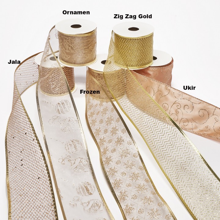 

Pita Pohon Natal Roll 6cm Gilt Champgn pita roll natal pita organdi kawat pita dekorasi pohon natal pernak pernik natal aksesoris natal