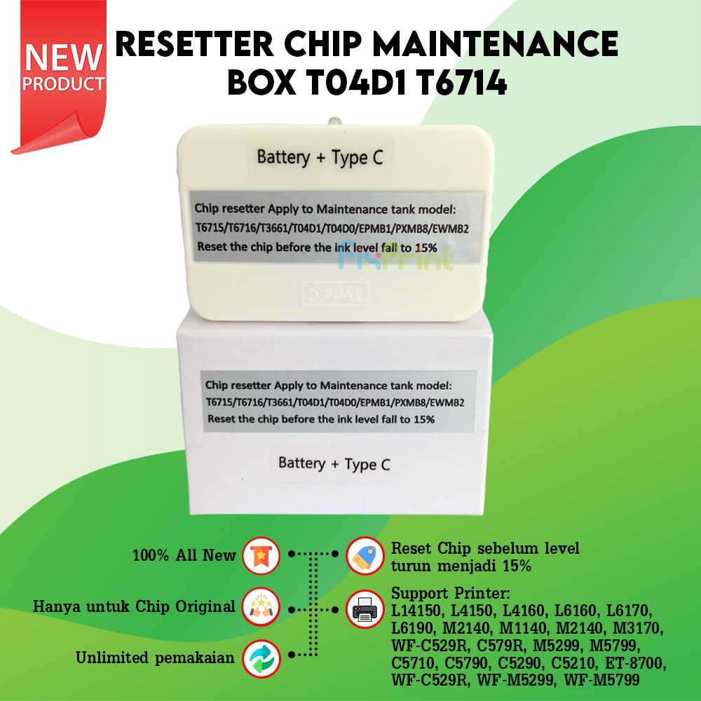 Resetter Chip Maintenance Box T6716 Printer Epson WF-C5290 C5790 C579R