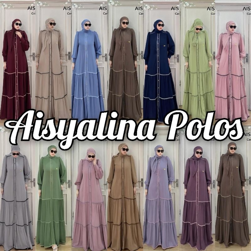 AISYALINA POLOS (LABEL SAVNA) | GAMIS SET HIJAB CERUTY TERBARU TERLARIS
