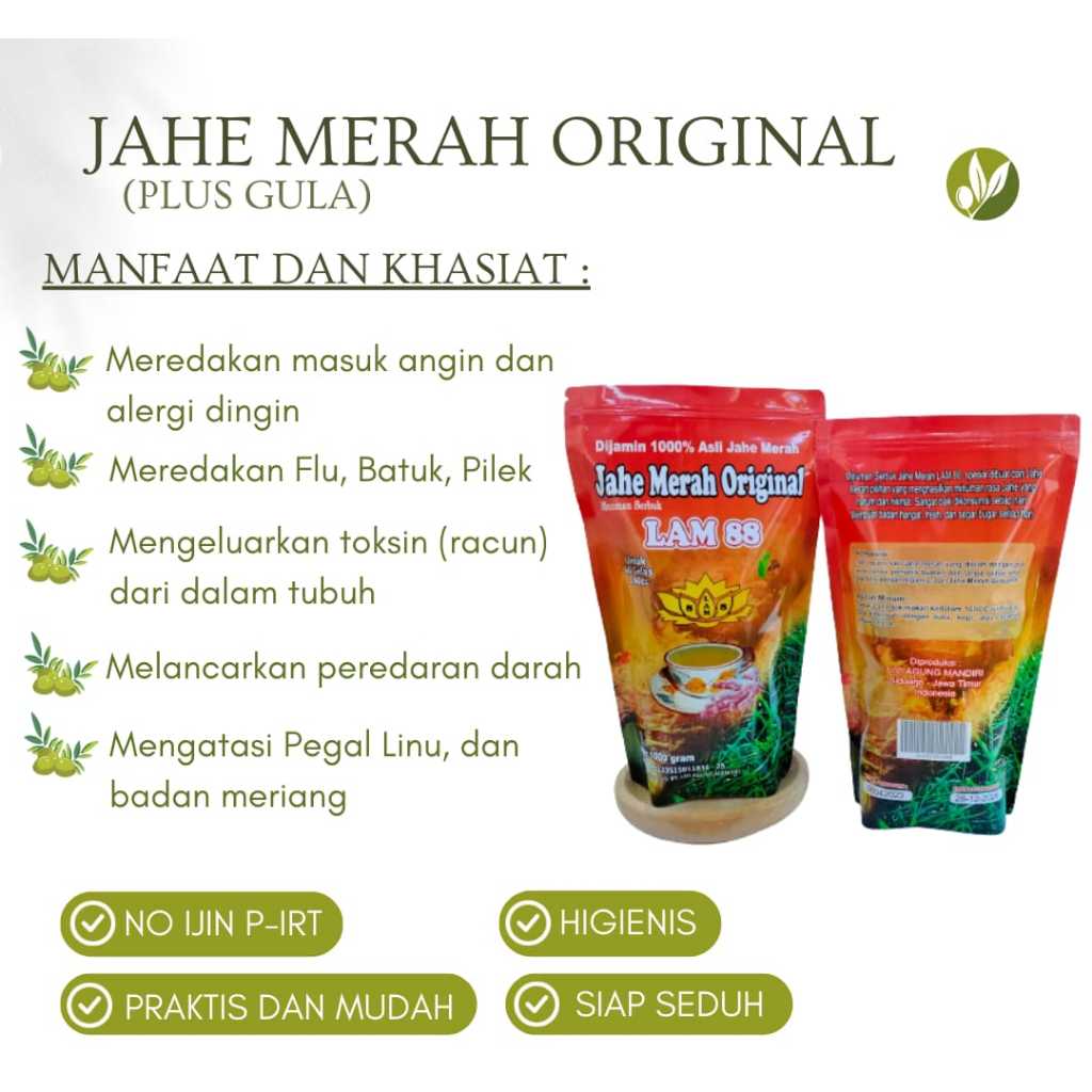 

Jahe Merah 1000 gr Original Lam 88 - bubuk 1 kg / jahe merah / jahe / jahe merah bubuk / jahe merah asli