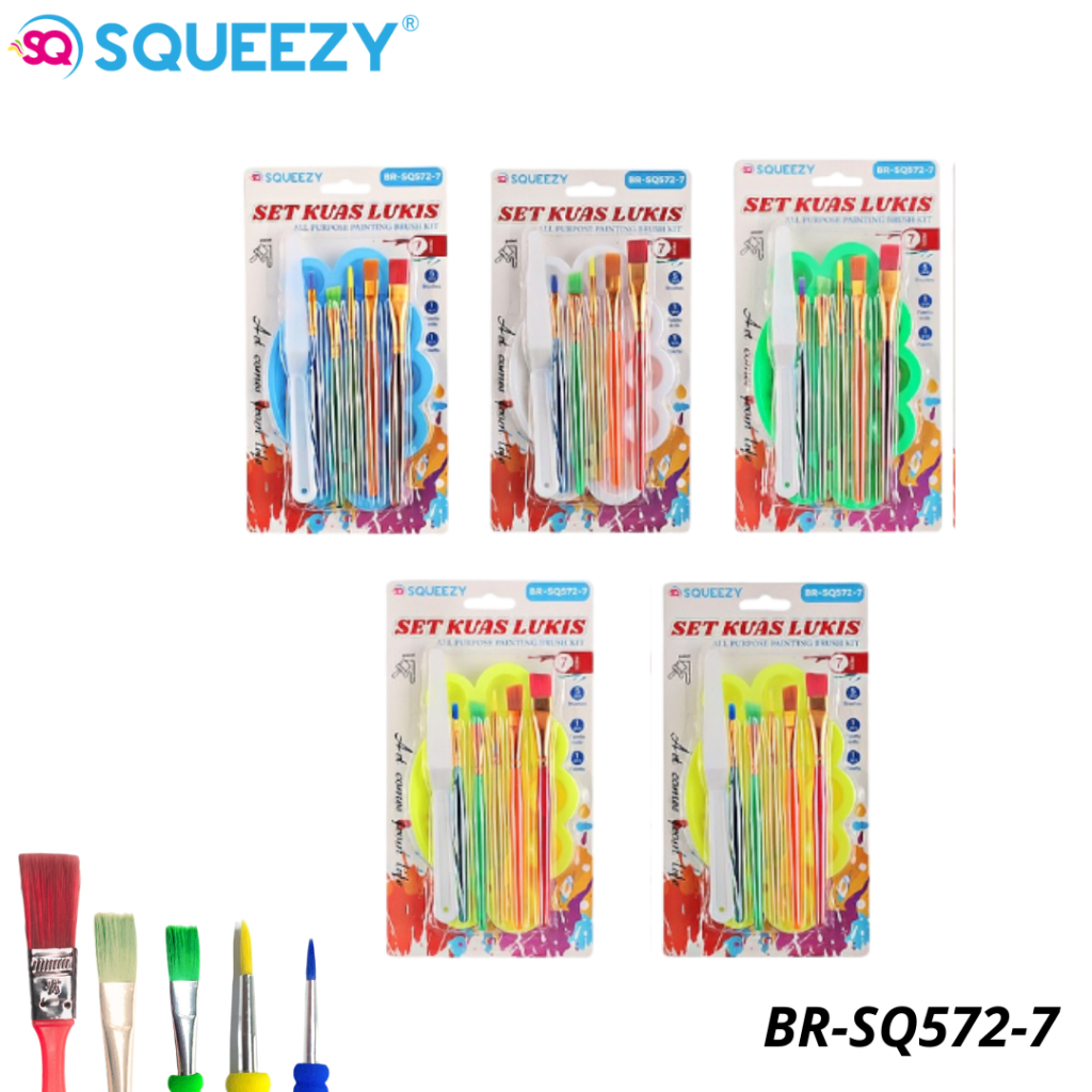 

Set Kuas Cat Air / Painting Brush / Kuas Lukis Squeezy Isi 7 Pcs