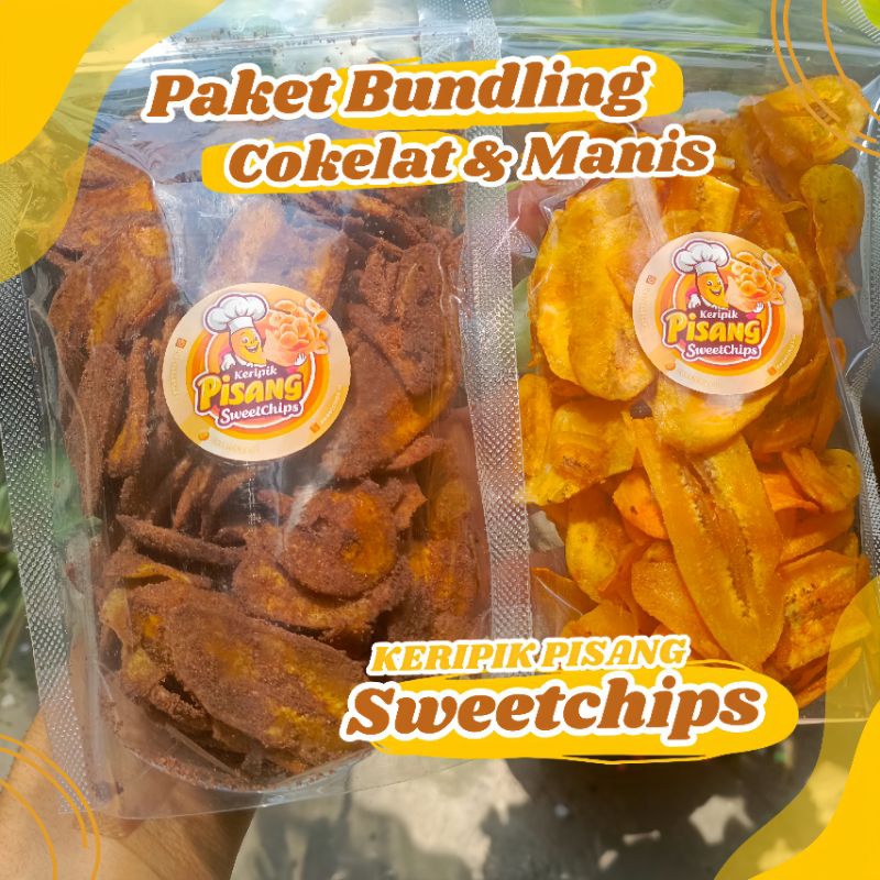 

PAKET BUNDLING KERIPIK PISANG RASA COKLAT & MANIS | KERIPIK PISANG COKLAT | KERIPIK PISANG MANIS