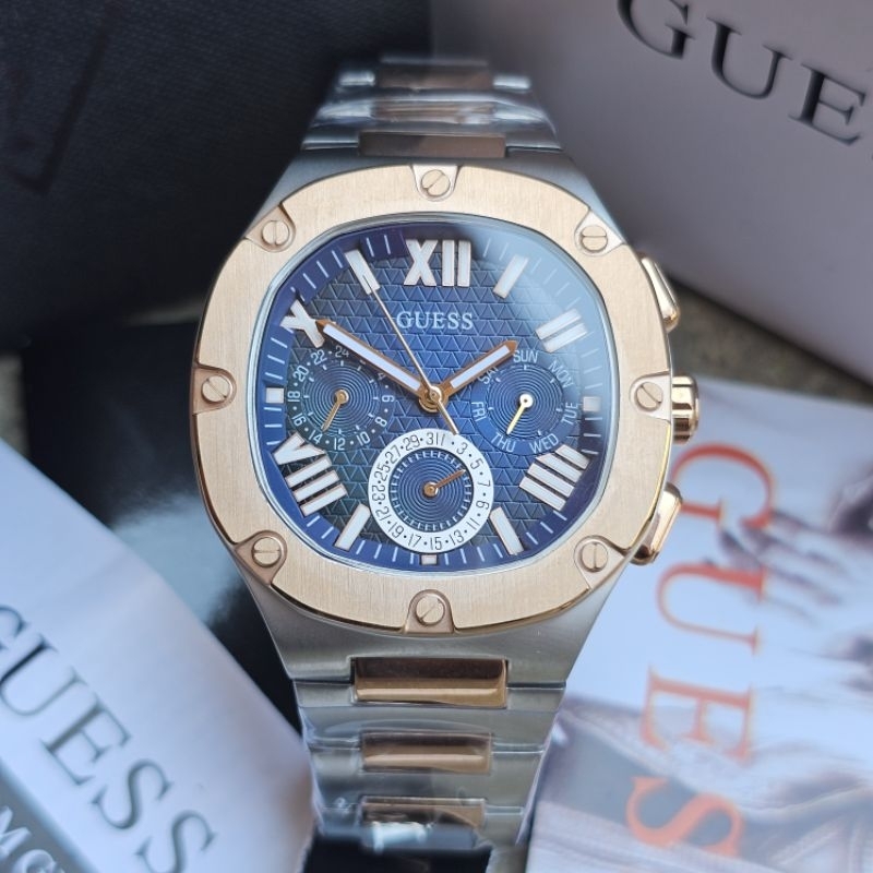 Guess Headline Dual Tone GW0572G4 Original Jam Tangan Pria Free Box Ori