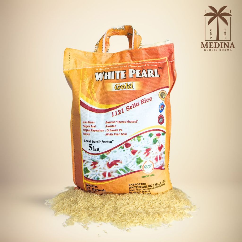 

Beras basmati premium white pearl kemasan 5kg original