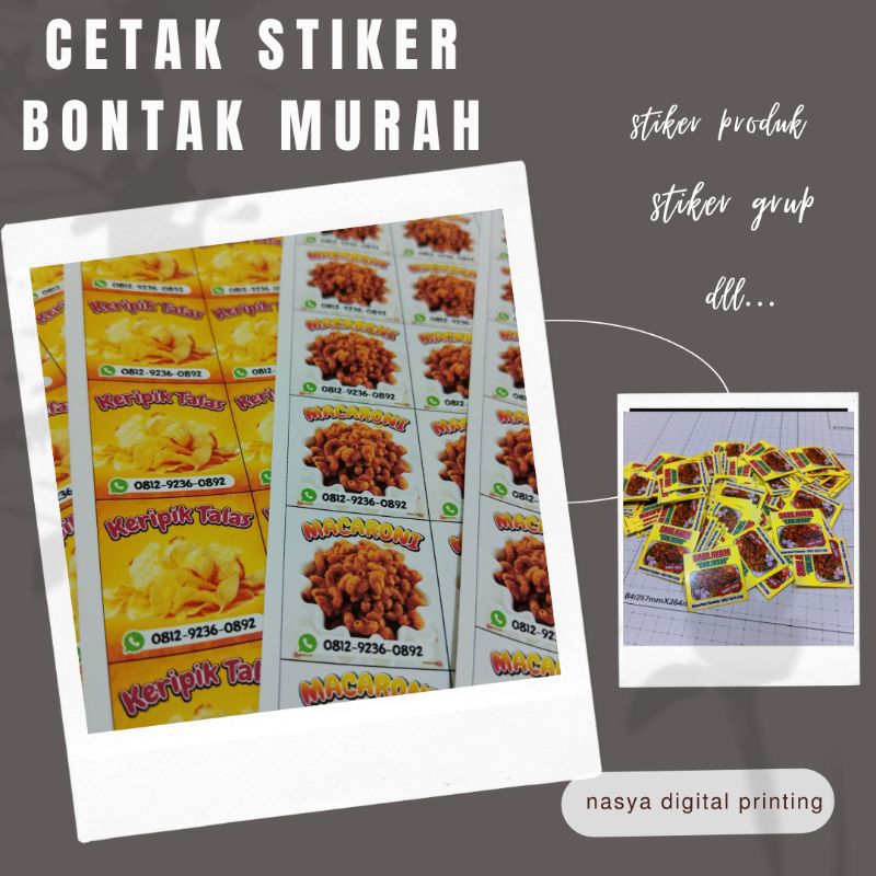 

CETAK STIKER BONTAK UKURAN A3+ (non cutting)
