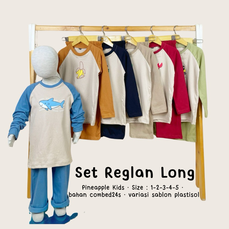 Setelan Anak Kaos Lengan Panjang Reglan Pineapple Kids