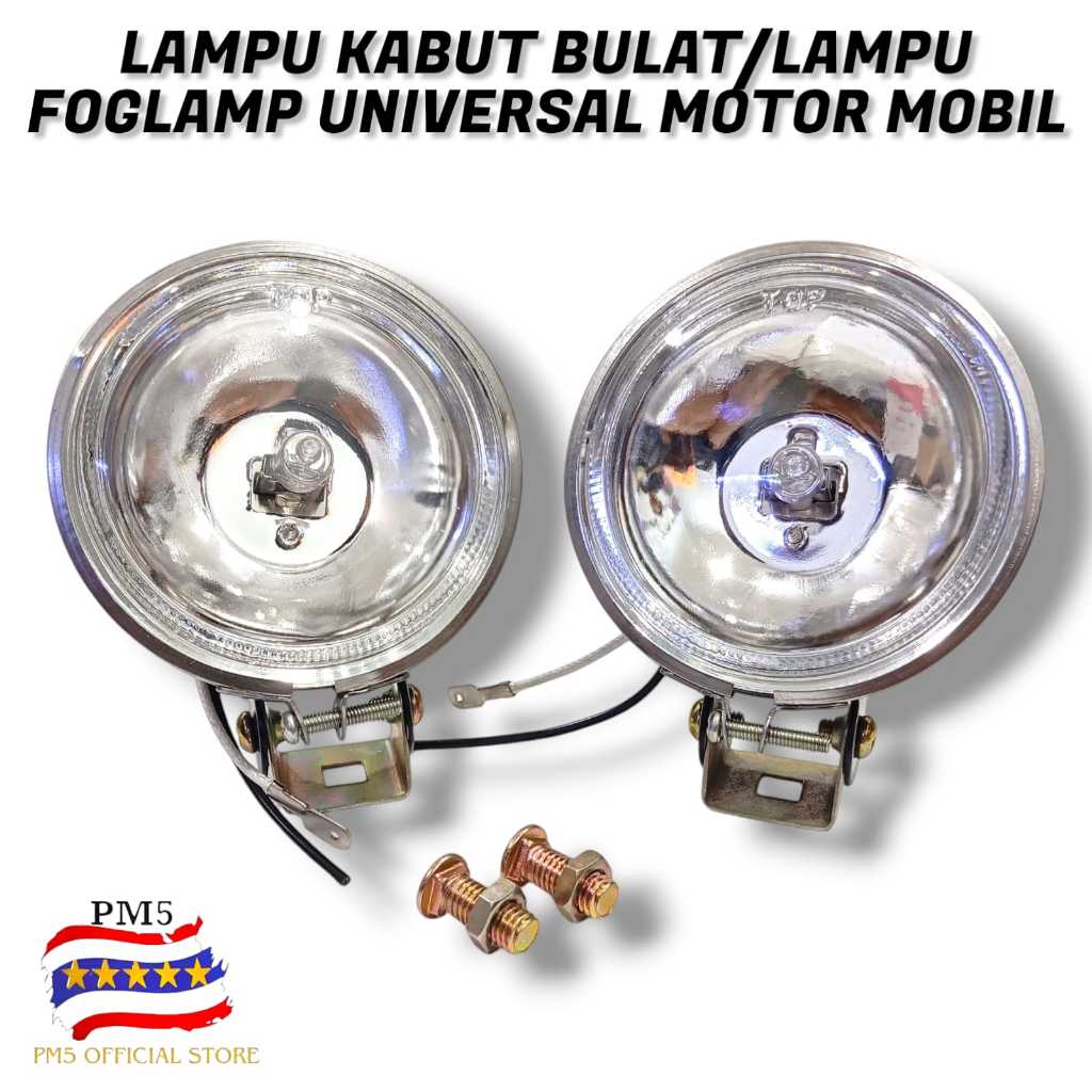 LAMPU TEMBAK KABUT BULAT LAMPU SOROT BULAT FOGLAMP BULAT UNIVERSAL MOTOR MOBIL
