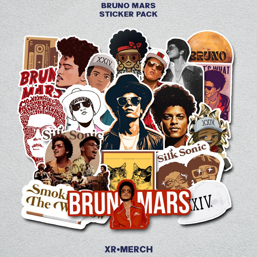 

Sticker Aesthetic Bruno Mars Silk Sonic Waterproof Anti Air | Stiker Laptop Casing HP Helm Gitar Tumbler