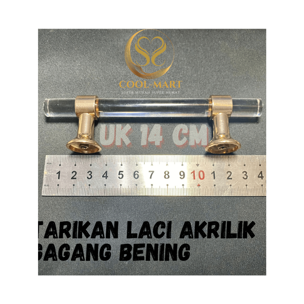 TARIKAN LACI AKRILIK GAGANG BENING UK 14CM