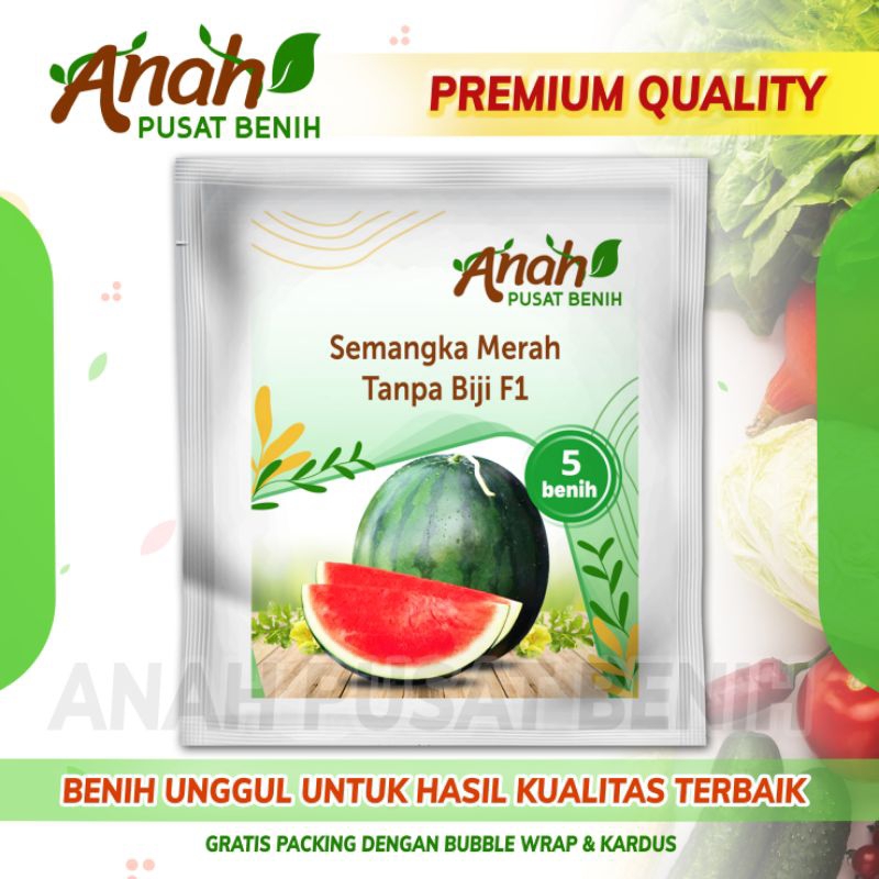 Semangka Merah tanpa biji F1 5 Benih / Semangka Super Tanpa biji / Anah Pusat Benih