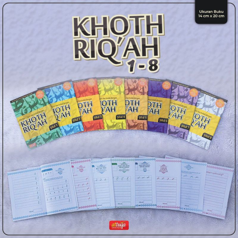 

Buku Menulis Cepat & Indah dengan Khoth Riq'ah jilid 1 2 3 4 5 6 7 8 Attuqa