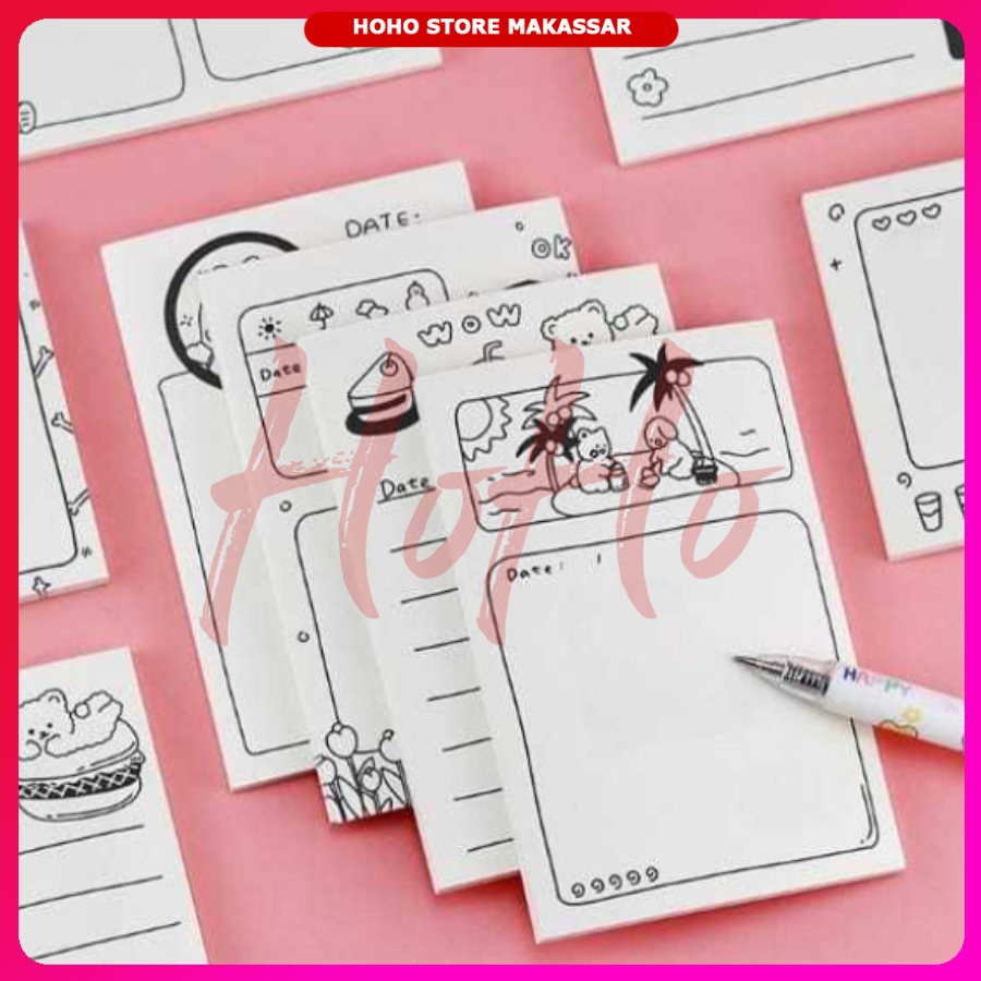 

Sticky Notes Motif Hitam Putih Sticky Note Memo Tempel Kertas Pengingat Notes Kertas Catatan Mini - SNHP