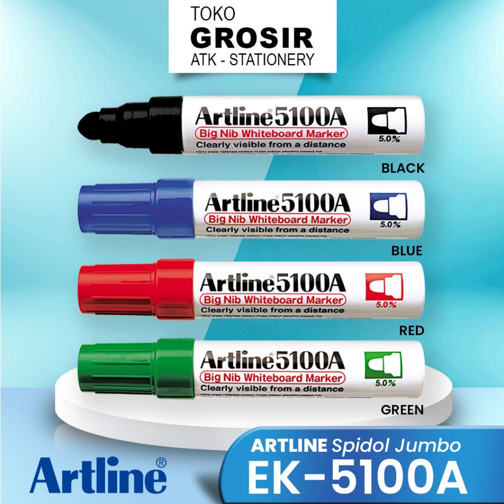 

GROSIR Spidol Whiteboard Artline EK-5100A BIG NIB / Spidol Jumbo Artline 5.0 MM