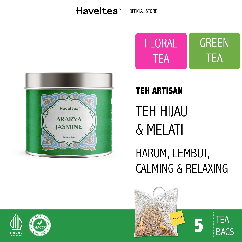 

ARARYA JASMINE | Mini Tin | Haveltea | Teh Melati | Green Tea Jasmine