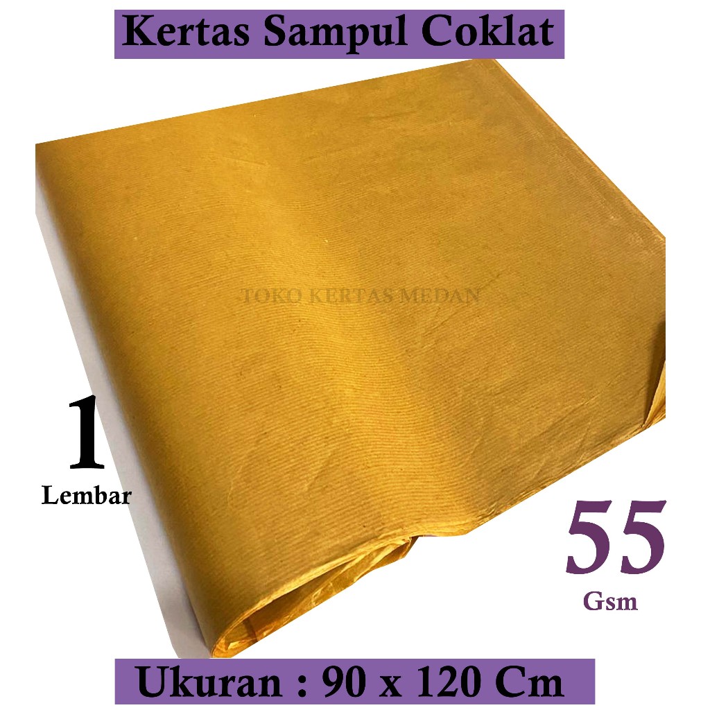 

Kertas Sampul Coklat / Sampul Buku55 GSM Ukuran 90 x 120 Cm , 1 Lembar