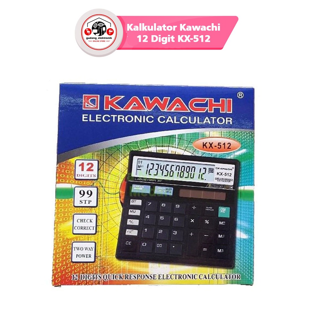 

Kalkulator Kawachi Tenaga Baterai & Surya 12 Digit - KX-512
