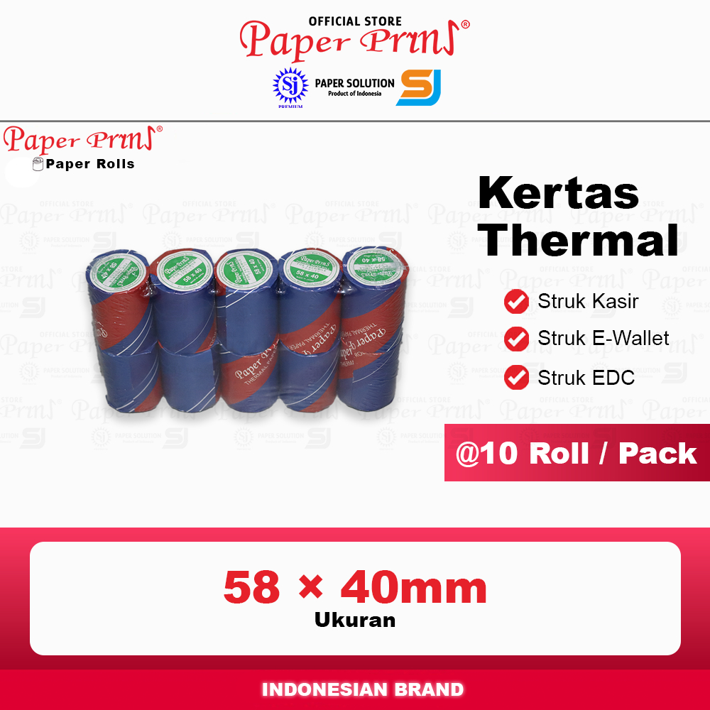 

Kertas Thermal Struk 58x40mm Paperpryns (@10 Roll)