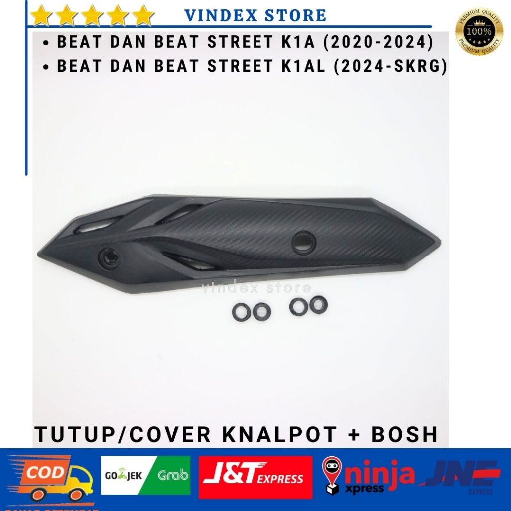 TUTUP TAMENG COVER PELINDUNG KNALPOT HONDA BEAT LED BEAT DELUXE BEAT STREET 2020-2024