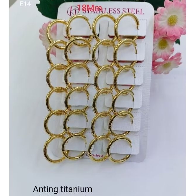 anting titanium bulat fashion wanita
